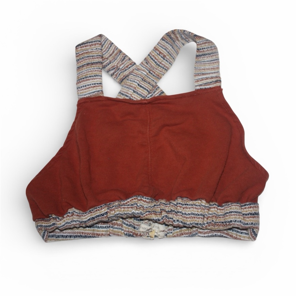UO Orange Cross-back Crop Top with Multicolor Trim